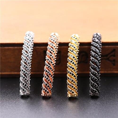 Unique Style Micro mosaic Zirconia bending pipe for Jewelry Making Supplies Bracelet Bead Women&men DIY Accessories Wholesale