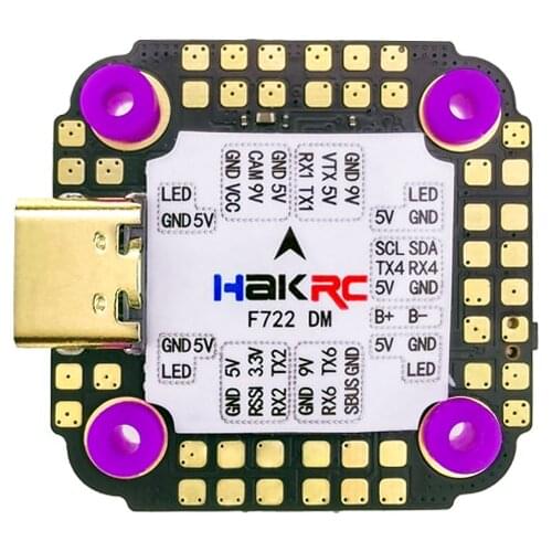 HAKRC Flight Controller F722 DJI MINI 3-6S Barometer Gyroscope Dual BEC 5V/3A 9V/2.5A for Racing Drone