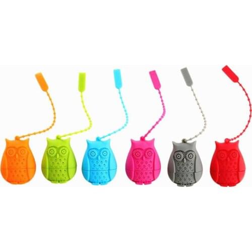 Creative Cute Owl Tea Strainer Tea Bags Food Grade Silicone loose-leaf Tea Infuser Filter Diffuser Fun Cartoon Tea Accessories