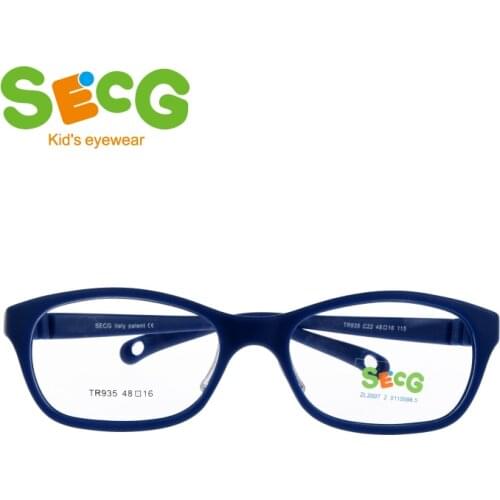 SECG Round Big Kids Frame Flexible Soft Optical Glasses Frame Comfortable Nose Pads Rubber Strap Spectacle Eyeglasses Lunettes