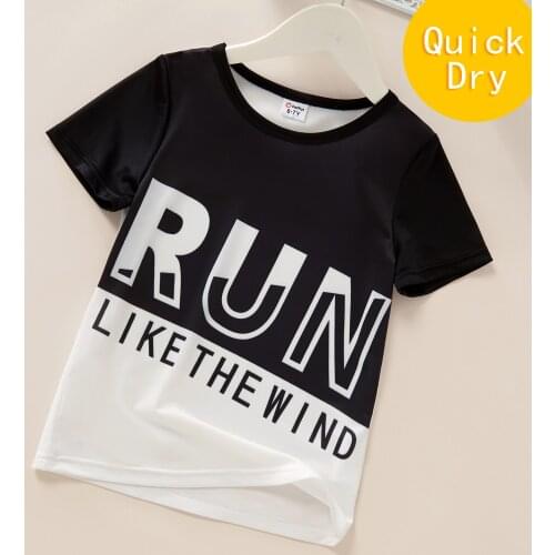 PatPat 2021 New Summer Kid Boy Sports Letter T-shirt