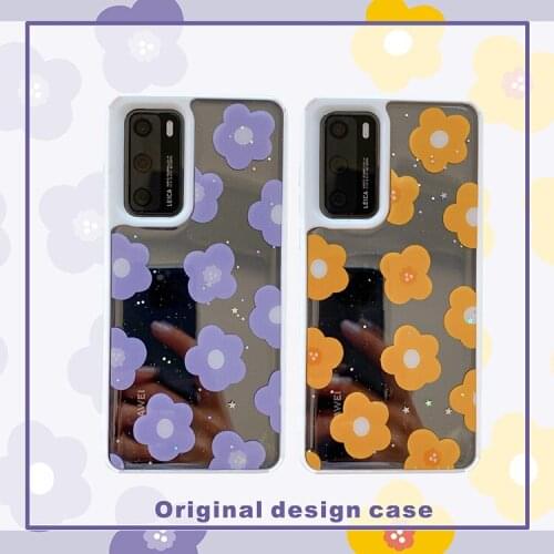 Cute Transparent Flower Case for Huawei P40 P30 P20 Pro Cover Glitter Silicone Soft Case for Huawei Nova 6 SE Mate 30 Pro Cover