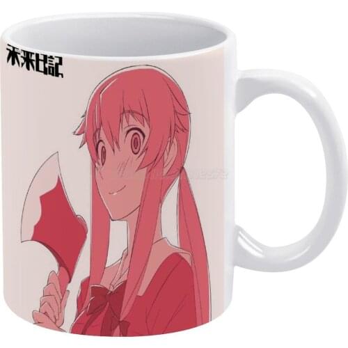 Mirai Nikki White Mug 11 Oz Funny Ceramic Coffee/Tea/Cocoa Mug Unique Gift Mirai Nikki Anime Yuno Gasai
