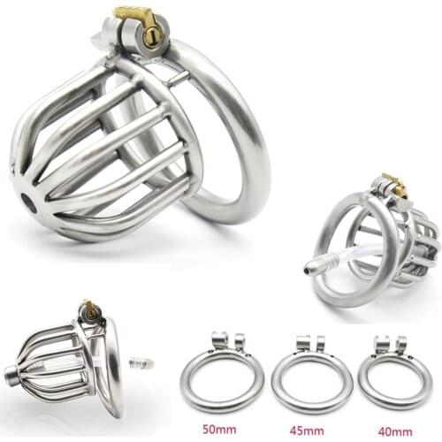 304 Stainless Steel Male Penis Chastity Cage Cock Ring Belt Device Stainless Sex Toys for Men Adult Bdsm Bondage Gear Equipment