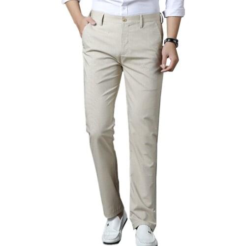 Large Size Men Summer Suit Pants, High Quality Cotton Linen Trousers, Casual Fashion Pantalones Hombre 4 Color Options Male Pant
