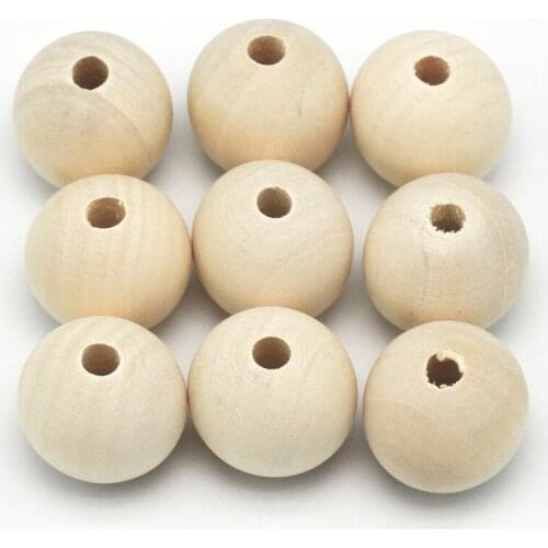 Unfinished 10mm-25mm Handmake Wood Beads Wooden Teether 100pcs Round Natural Wooden Beads -Free Shipping