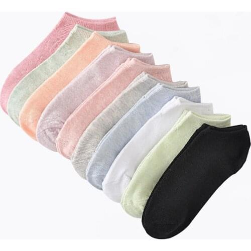 10 Pairs Women Socks Spring Summer Cotton Candy Color Socks For Women