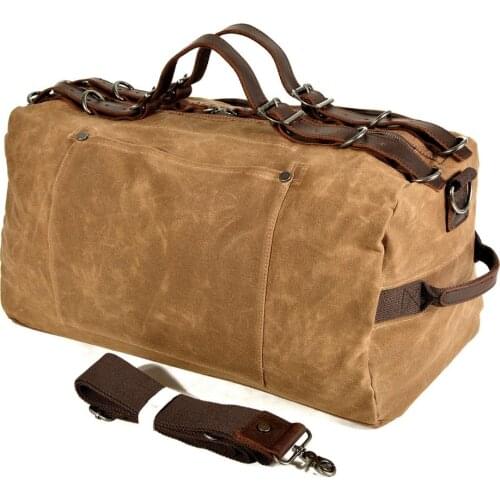 M307 New Arrive Retro Europe and America Style Heavy Oil Wax Canvas One Shoulder Handbag Solid Craft Outdoor Sports Travel Bag