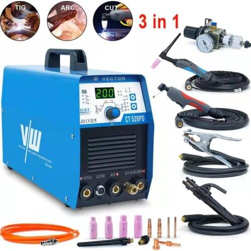 TIG PLASMA Cutter 50A MMA CT520 220V Welding Machine Clean Cut 12mm HF Tig ARC Inverter Welder Hobby Home Tools Metal Carbon