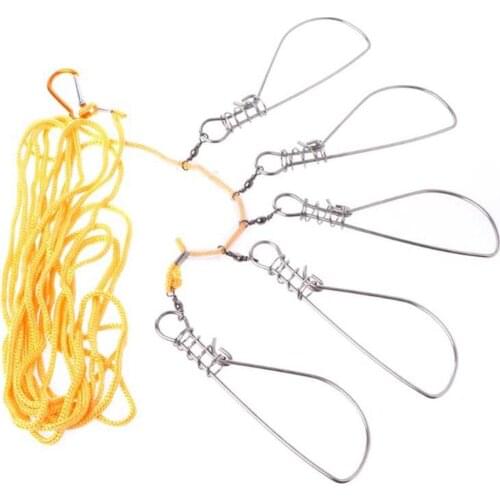 Fishing Tackle Accessories Fishing Lock Buckle Stainless Steel Live Fish Stringer 5 m With Float Live Fish Lock Belt