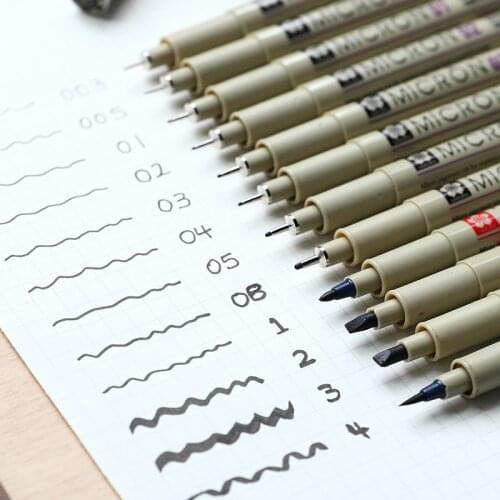 Sakura Pigma Micron Pen Needle drawing Pen Lot 005 01 02 03 04 05 08 Brush pen Art Markers
