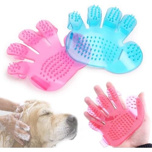 2 Color Pet Dog Cat Bath Brush Glove Hand Shaped Grooming Massage Brush Comb Pet Hair Shower Bath Cleaning Brush