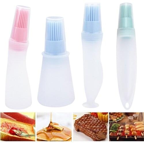 Silicone Oil Bottle With Brush & Cover Baking BBQ Basting Brush Pastry Oil Brush Kitchen Baking Honey Oil barbecue Tool Gadgets