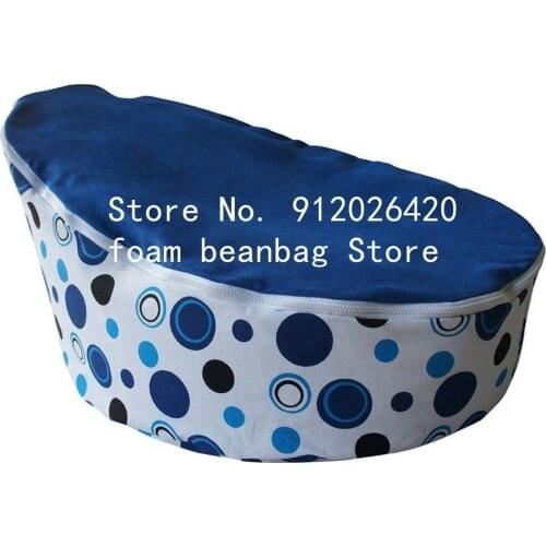 Blue dots Low MOQ Striped Designs Bean Bag Soft Baby Cozy Baby Sitting Chair Nursery Pillow Safe Baby Beanbag Without Fillings