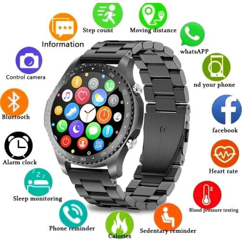 2021 Steel band Smartwatch Bluetooth Call Sport Men Watch Heart Rate Monitoring Music Control Luxury Smart Watch Man For xiaomi