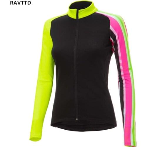 RAVTTD Thermal Fleece Cycling Jerseys Long Sleeve Women Cycling Jersey Ropa Ciclismo Bike Wear Winter Bicycle Clothes Clothing
