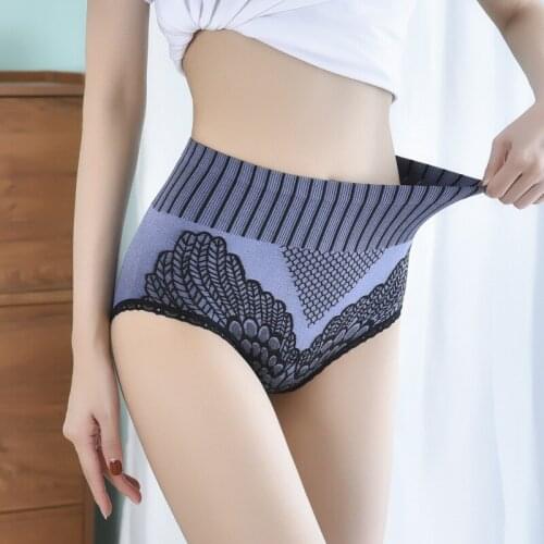 High Waist Panties Lace-trimmed Womens Underwear Abdomen Hips Breathable sexy Female Briefs