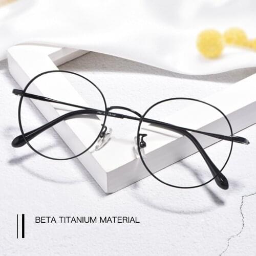 Retro β Titanium Round Glasses Frame Men And Women Ultra Light Glasses Frame Myopia Optics Prescription Glasses Frame 6621X