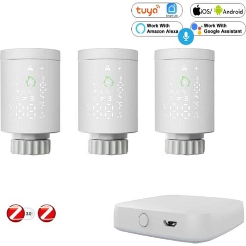 TRV Tuya ZigBee 3.0 Smart Radiator Actuator Thermostat Programmable Radiator Valve Temperature Controller Voice Control Alexa