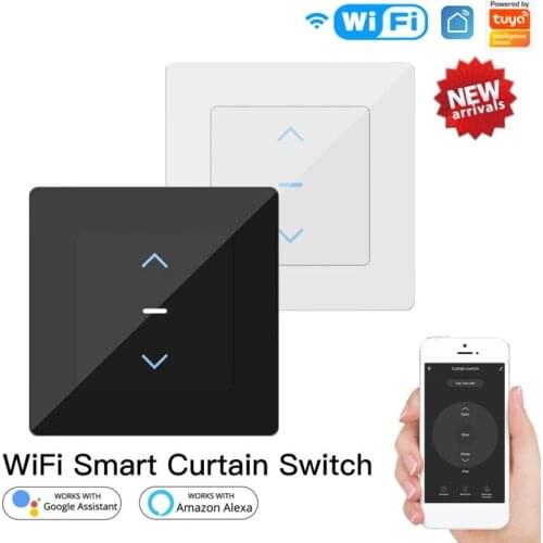 Tuya WiFi Smart Curtain Switch Touch Design For Motorized Curtain And Roller Blinds Work With Tuya Smart Life Alexa Google Home