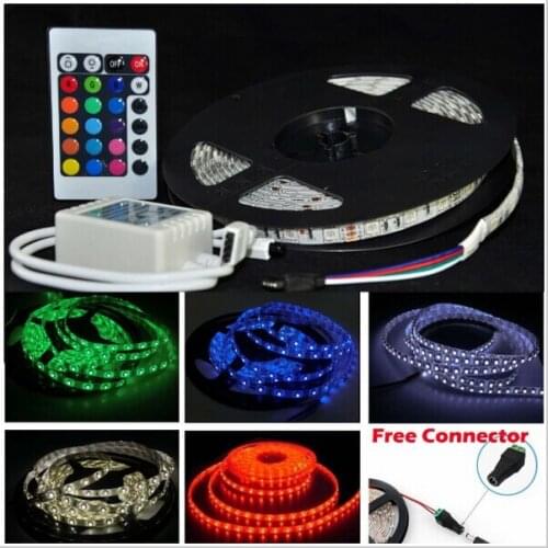 IP65 Waterproof 5M 3528 LED Strip Light 300 LED DC 12V RGB with controller Cold White Warm White Blue Red Green LED tape ribbon