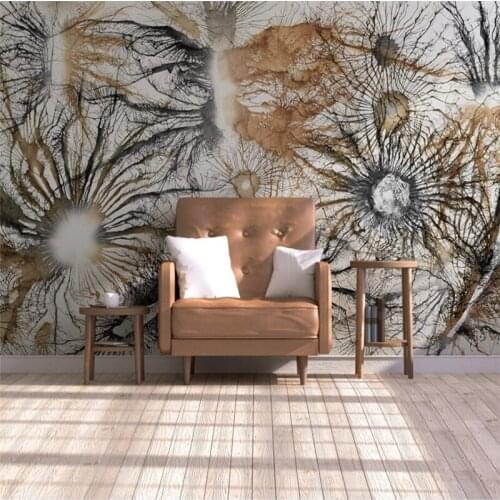 Wellyu European retro abstract art root tree branches oil painting wall custom large mural green silk cloth wallpaper