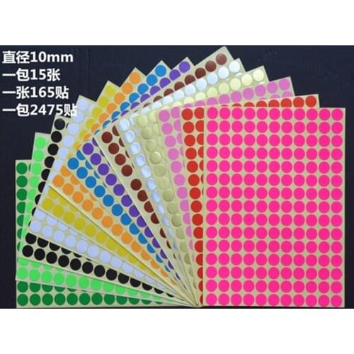 165pcs/lot 10mm Colorful Round Dot sticker labels Color Stickers Circles Paper Label for Packing Tags