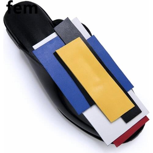 Fashion Mixed-Color Mules Shoes Women Flats Geometric Novelty Slippers Woman Attractive Party Street Shoes Ladies Free Shipping