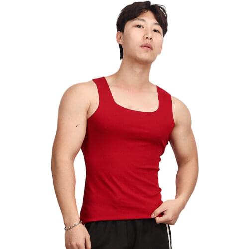 2021Summer New Mens Vest Ice Silk Large Size Square Neck Bottoming Shirt Sports Breathable Vest Men Tank Tops Men Clothing