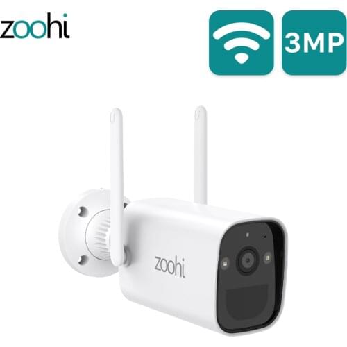 Zoohi Battery Wireless Camera IP Surveillance WiFi Camera 3MP HD Wire-Free Security Camera PIR Smart Humanoid Detection