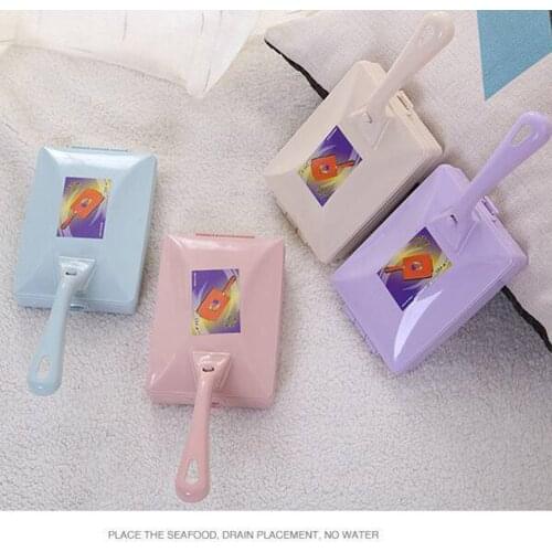 1pc Double Hand Brush Head Table Mat Plastic Brush Sweeper Crumbs Dirt Cleaner Household Cleaning Roller Brushes Random Color