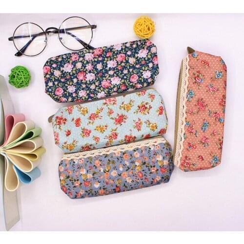 1pcs/lot Fashion Mini Retro Flower Floral Lace Pencil case Multi-Function Zipper Pencil Holder Bag Party gifts Childrens day
