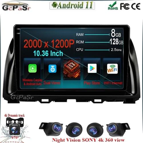 10.1'' Android 11 autoradio Carplay For Mazda CX5 2011-2016 CX-5 CX 5 Car Radio Multimedia Video player GPS Navigation BT WIFI