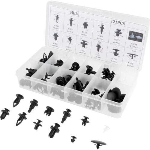 121x Car Plastic Clip Rivet Fender Door Trim Hood Bumper Clips Body Fastener Assortment Kit Retainer For Honda Accord Civic CR-V