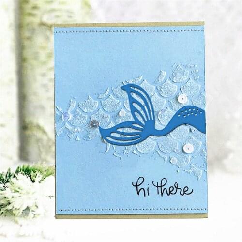 7x7.5cm Mermaid tail Scrapbooking DIY Embossing Mothers Day paper dies cutting dies carbon steel cutter Metal die cards
