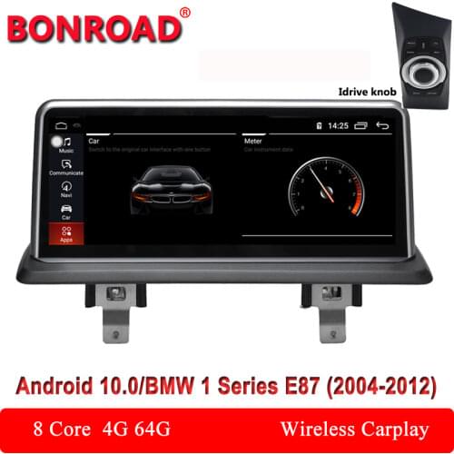 10.25" Android 10.0 8 Octa Core Ram4G Rom64G Car GPS Radio for BMW 1 Series E87/E81/E82/E88 2004-2012 with BT Wi-Fi