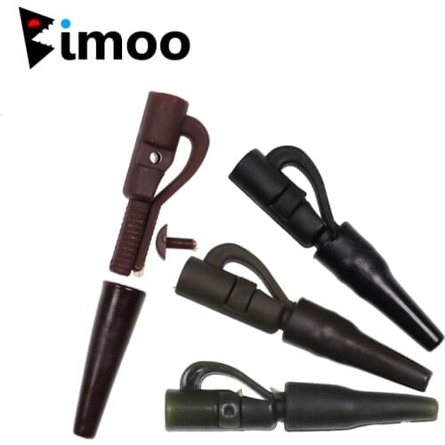 Bimoo 10sets Pin Saftey Leadclip & tailrubber for Carp Fishing Rigs Safe lead clip system for use with swivel leads Black Brown