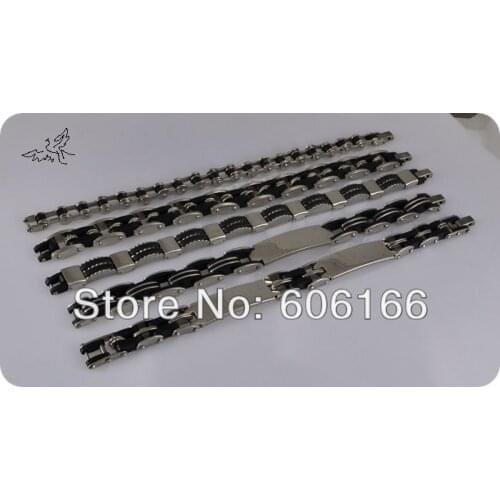 5 Design MIX Stainless Steel Bracelet Mens Chains Bracelets Fashion Jewelry Lot Wholesale