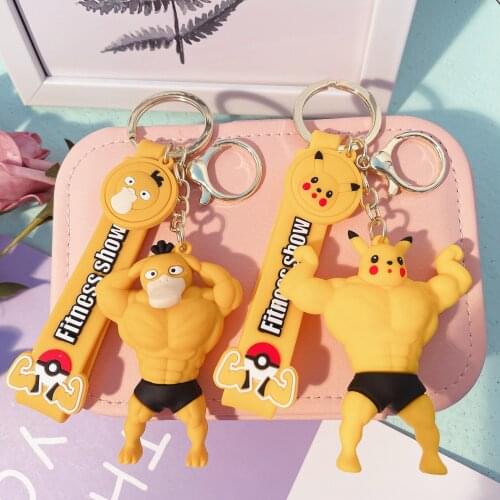 Pokemon keychain pvc doll Pokemon model funny creative keychain Japanese anime cartoon Pikachu Figure ornament decoration