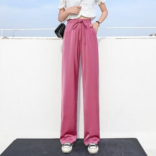 Womens Wide Leg Pants Harajuku Summer Oversize Fluid Trousers for Women High Waist Black Korean Fashion Sweatpants Joggers