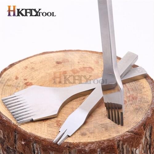 4mm Leather Craft Punching Tools DIY Leather Hole Punches Stitching Punch Tool 1+2+4+6 Prong Piercer Tools for Leather