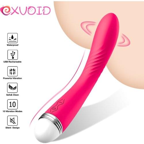EXVOID AV Stick Long Dildo Vibrator Sex Toys for Women Strong Vibrator Silicone 10 Speed G-spot Massager Intimate Goods
