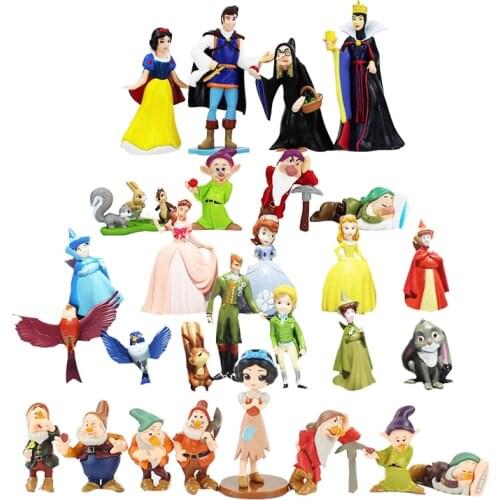 3-8cm PVC Princess sofia Snow white Snow White and the Seven Dwarfs Queen Prince Figure Play House Toys Figures Dolls For Gifts