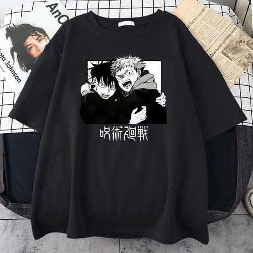 Jujutsu Kaisen Anime Men T-Shirt Summer Round Neck Clothing Harajuku Aesthetic Tees Shirt Top O-Neck Oversized T Shirt Male