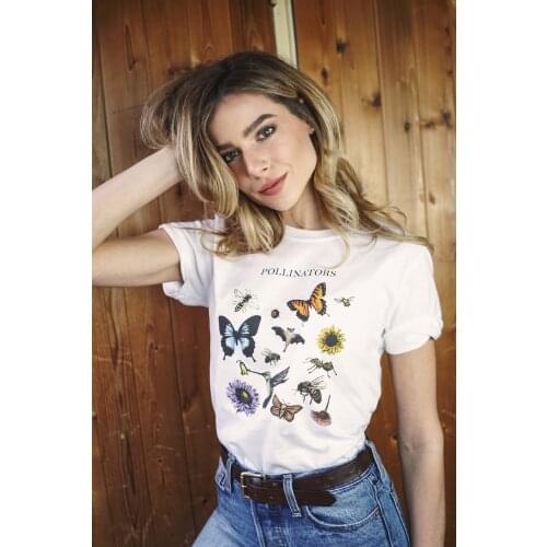 Pollinators t shirt women Protect the environment grunge tumblr Fashion camisetas aesthetic graphic unisex cotton casual tee top