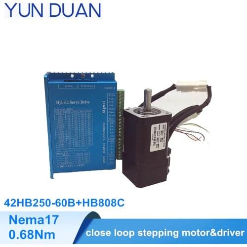 Hybrid encoder easy servo motor nema17 closed loop stepper motor driver kit 100Oz-in 2 Ph stepper motor kits with HB808C