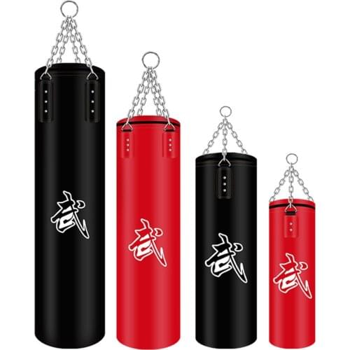 Fitness PU Empty Punching Bag Kick Boxing Heavy Training Bag Muay Thai Martial Arts Karate Hanging Sandbag for Kid Adult Teenage