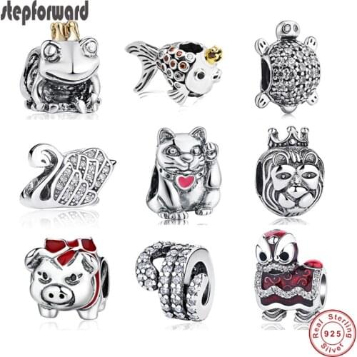 Good Quality Popular Animal Design Charms Collection 925 Sterling Silver Pig Frog Turtle Charm European Famous Bracelet