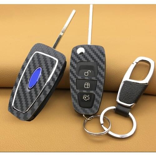 Key Case Modification Sticker 1 Set Car Key Accessories For Ford Focus Self Adhesive Carbon Fiber Car Styling