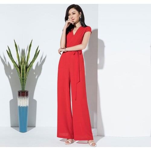 High Waist Jumpsuit Women Summer 2021 Summer New Korean Style Sleeveless Temperament Loose Chiffon WomenS Pantsuit AA5641